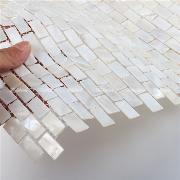 Brickbond White Mother of Pearl Mosaic Tiles for Interior Home Decor ...