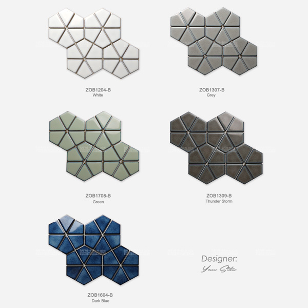 Irregular Shape Blue Porcelain Mosaic Tiles for Backsplash Project | MM ...