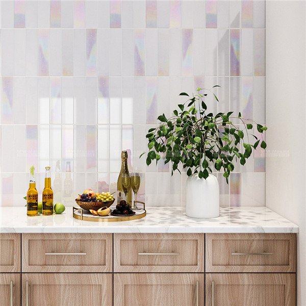 65x365mm Porcelain Subway Iridescent Tiles for Kitchen ...