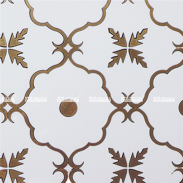 China Wholesale Flower Water Jet Mosaic Marble Tiles For Interior