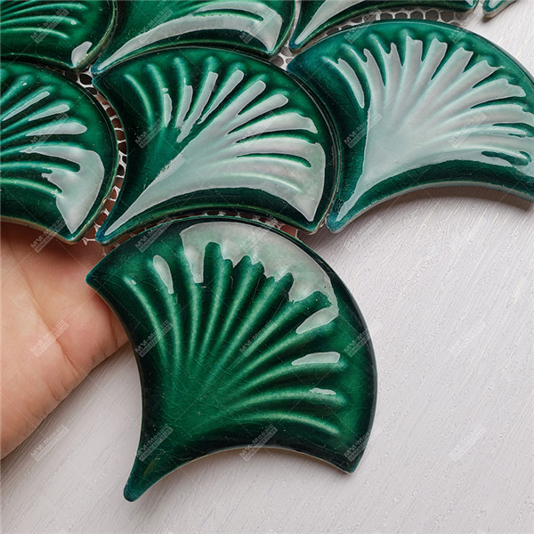 Wholesale Ceramic Turquoise Fish Scale Tile Mosaic for Bathroom 