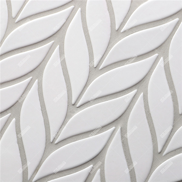 Wholesale Ceramic White Leaf Shape Mosaic Tiles for Kitchen Backsplash ...