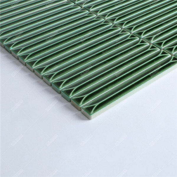 Wholesale Mould Surface Ceramic Finger Mosaic Tiles Green For ...