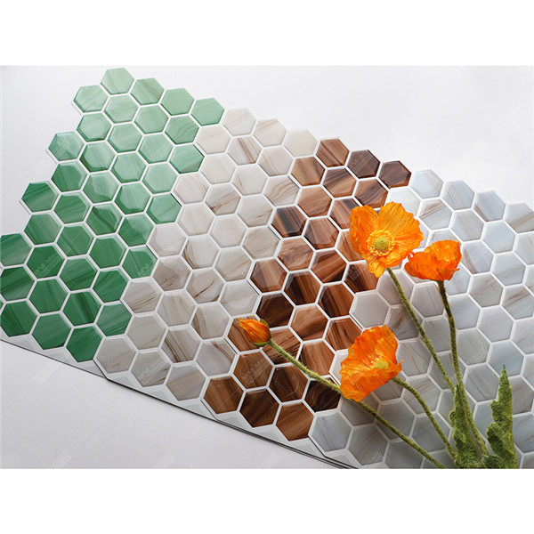 Waterproof 1mm Hexagon Pvc Vinyl Peel And Stick Backsplash Self ...