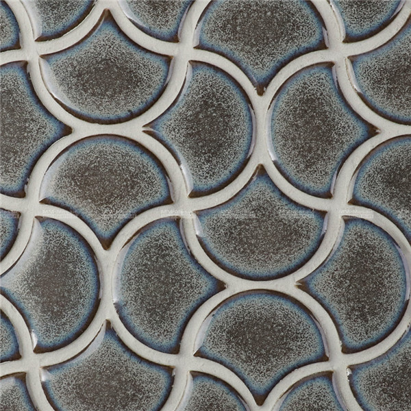 Fischscale Wave Rider China Wholesaler Wave Pattern Ceramic Dark Grey Mosaic Bathroom Fish ...