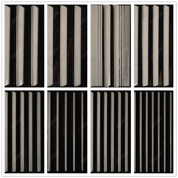 China Manufacturer Rippled Surface Ceramic Black 3x6 Subway Tile For   1693468982 730666262 