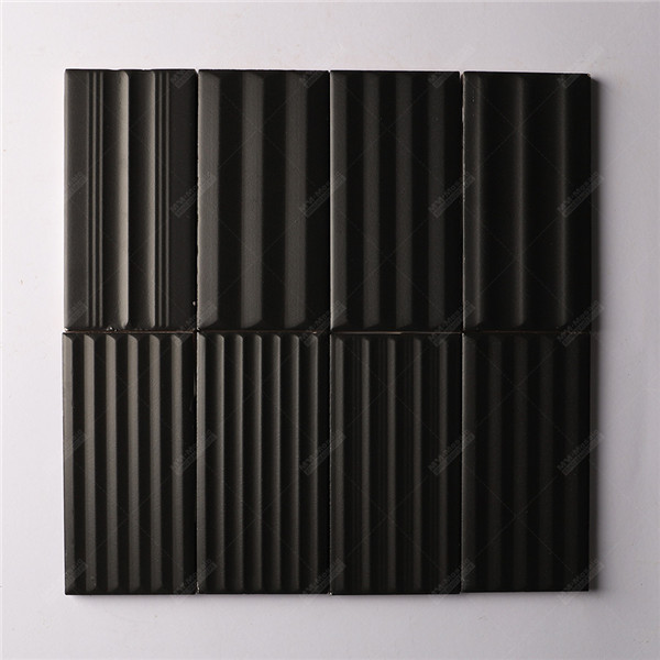 Wholesale Foshan Company 3x6 Inch Rippled Surface Ceramic Matt Black   1693554180 637663945.JPG